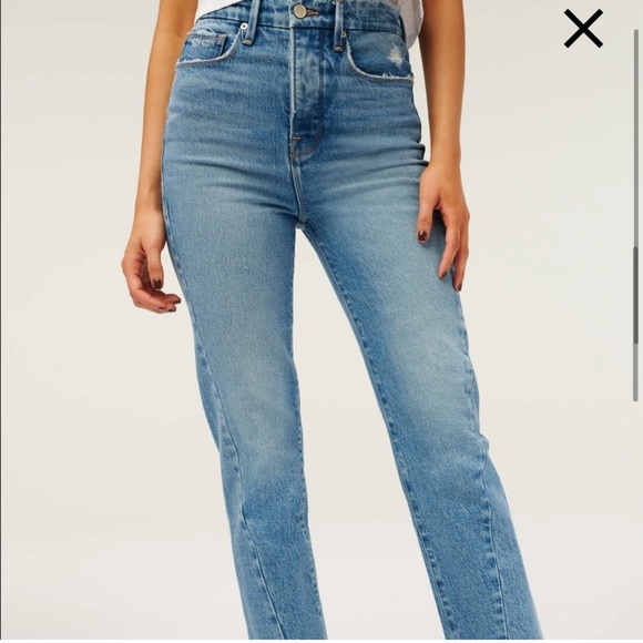 Good American Good Boy Twisted Slit Jeans Sz 8 / 29 - Picture 8 of 11